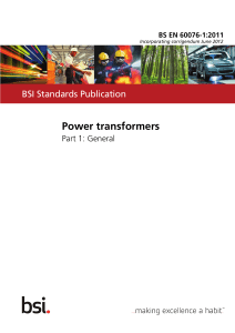 BS EN 60076-1:2011 Power Transformers Part 1: General Standard