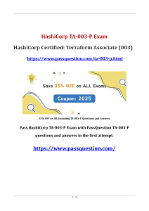 HashiCorp Terraform Associate (003) TA-003-P PDF Questions