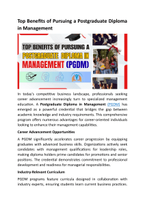 PGDM: Top Benefits of a Postgraduate Diploma in Management