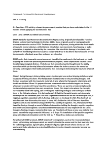 EMDR Training: Desensitization and Reprocessing Therapy