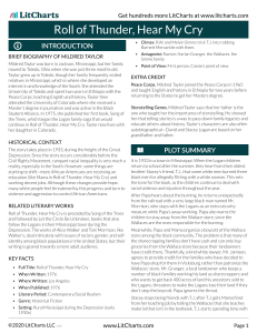 Roll of Thunder, Hear My Cry: Summary, Characters, & Analysis