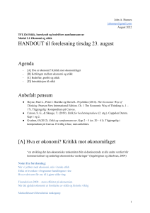 Økonomi og Etik: Forelæsningsnoter om Samfundsansvar og Bæredygtighed