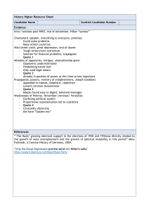 History Higher Resource: Hitler's Rise to Power & Weimar Weaknesses