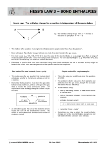 Hess's Law & Bond Enthalpies: Chemistry Calculations & Examples