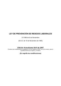 Ley de Prevenci&oacute;n de Riesgos Laborales 1995
