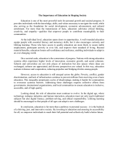 The Importance of Education in Shaping Society: Personal & Global Impact