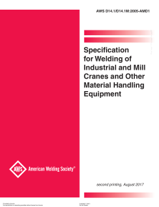 Welding Specification: Industrial Cranes & Material Handling Equipment
