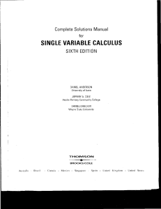 Complete Solutions Manual: Single Variable Calculus, 6th Edition