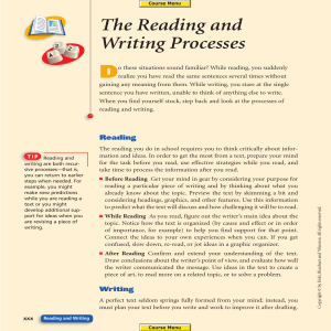 Reading and Writing Processes: Strategies for Students