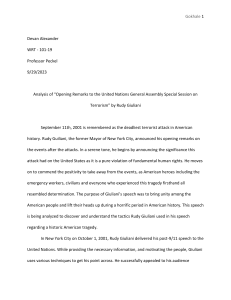 Giuliani's 9/11 Speech: Rhetorical Analysis