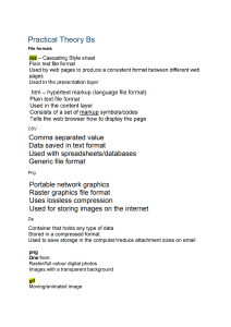 Practical Theory: File Formats, Databases, Web Authoring