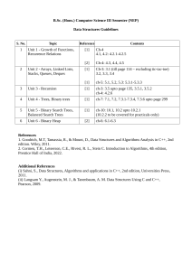 Data Structures Course Guidelines - B.Sc. Computer Science
