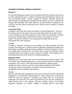 Chemical Engineering Program Rules & Requirements