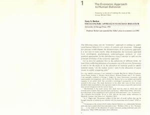 Economic Approach to Human Behavior by Gary S. Becker