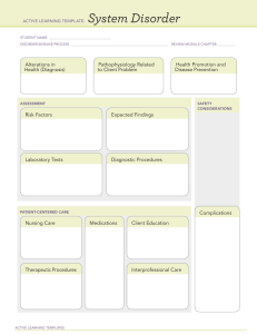 System Disorder Active Learning Template
