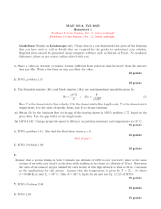 MAE 101A Fluid Mechanics Homework 1 - Fall 2025
