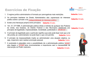 Exercícios de Direito Administrativo: Princípios e Regime Jurídico