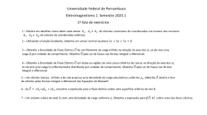 Lista de Exerc&iacute;cios de Eletromagnetismo - N&iacute;vel Universit&aacute;rio