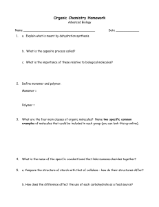 Organic Chemistry & Biology Homework: Molecules & Processes