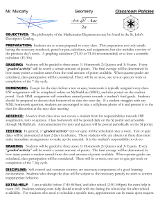 Geometry Classroom Policies & Course Outline