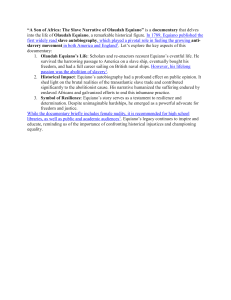 Olaudah Equiano Documentary: A Slave Narrative