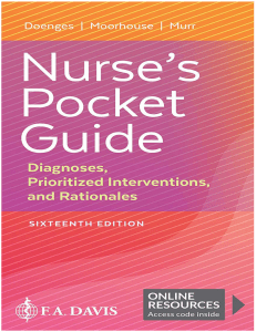 Nurse's Pocket Guide: Diagnoses, Interventions, Rationales