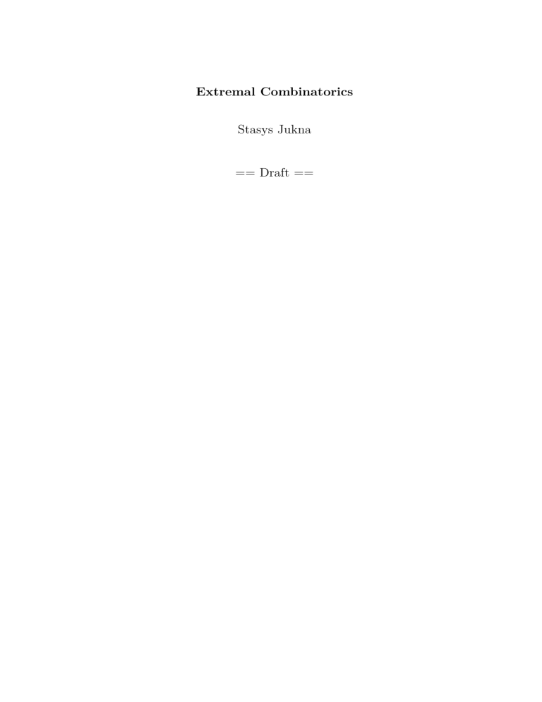 Extremal Combinatorics: Counting, Probabilistic Methods, Linear Algebra