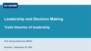 Leadership & Decision Making: Traits Theories & HEXACO Model
