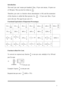 Percentages: Fractional Equivalents & Calculations