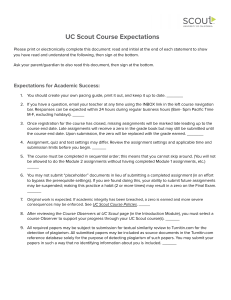 UC Scout Course Expectations: Academic Success & Policies