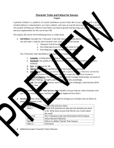 Character Traits & Growth Mindset Project: Success Through Failure