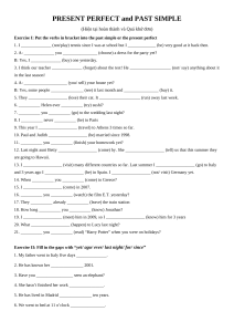 Present Perfect & Past Simple English Grammar Exercises