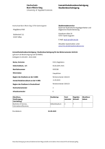 Immatrikulationsbescheinigung H-BRS Wintersemester 2025/26