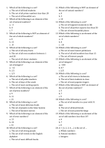 Mathematics Quiz: Sets and Number Systems Practice Questions