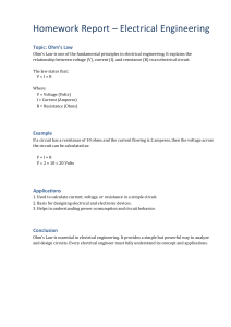 Ohm's Law Homework Report: Electrical Engineering Fundamentals