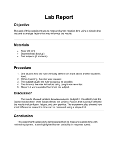 Human Reaction Time Lab Report