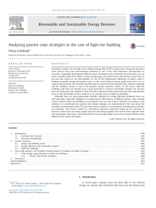 Passive Solar Strategies in High-Rise Buildings: A Case Study Analysis
