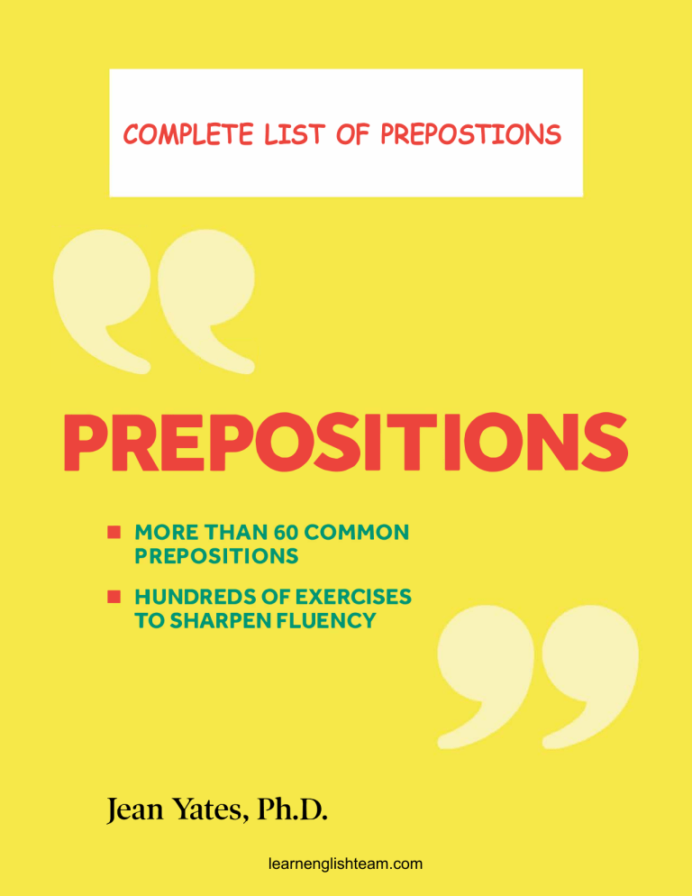 Complete Guide to English Prepositions