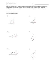 SOH-CAH-TOA Practice Worksheet | Trigonometry Problems