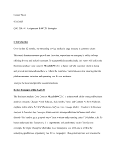 BACCM Strategies for Reducing Customer Churn