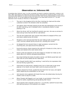 Observation vs. Inference Worksheet | Psychology & Science Skills