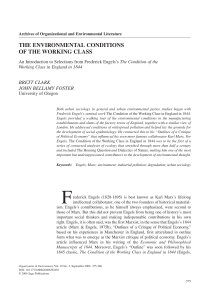 Engels & the Working Class: Environmental Conditions Analysis