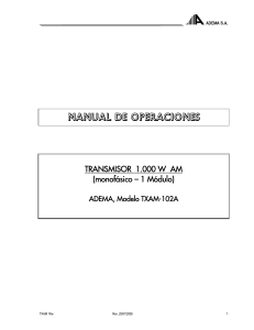 Manual de Operaciones del Transmisor AM ADEMA TXAM-102A 1000W