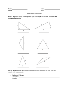 Triangle Types: Scalene, Isosceles, Equilateral Assessment