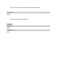 Variance, Standard Deviation, Chebyshev's Summary