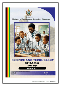 Junior Science & Technology Syllabus (Grades 3-7)