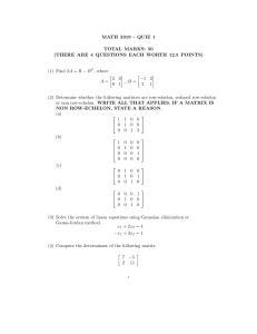 Math 3319 Quiz 1: Linear Algebra Problems