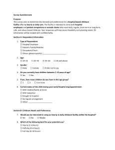 Hospital Childcare Survey: Needs & Preferences