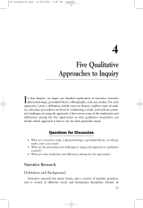 Qualitative Research Approaches: Narrative, Phenomenology, More