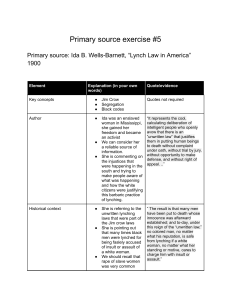 Ida B. Wells-Barnett: Lynch Law Analysis Exercise